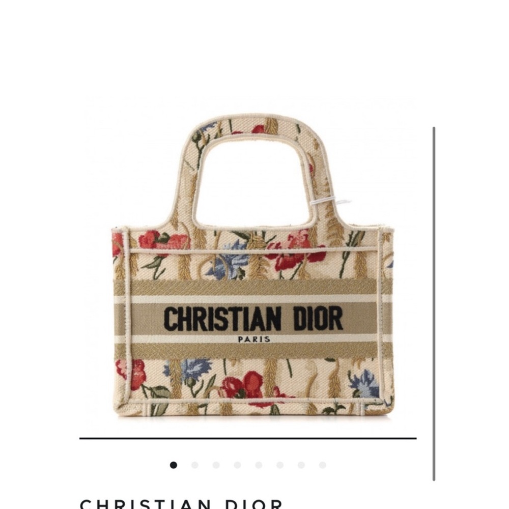 Dior Beige Floral Tote Bag